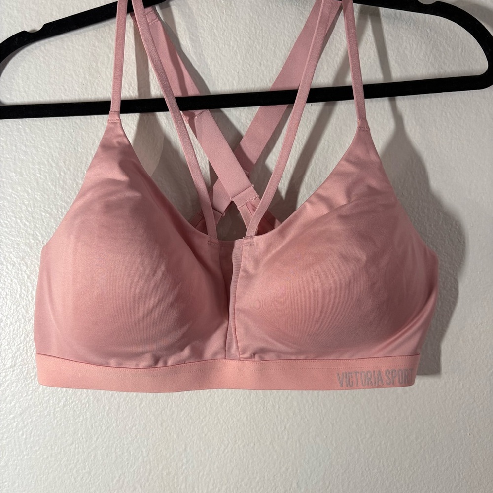 Pink Strappy Sports Bra